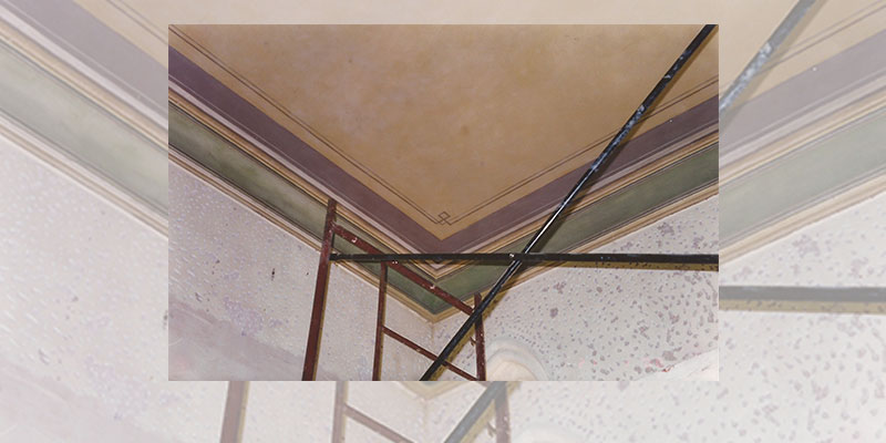 Plafond peint après restauration, Majorque